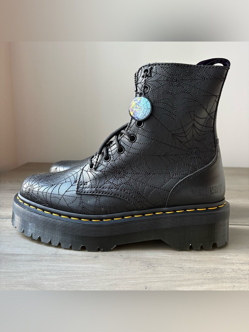 Dr. Martens x Wednesday Jadon Platform Boots Spiderweb Women’s Sz 10 NEW RARE